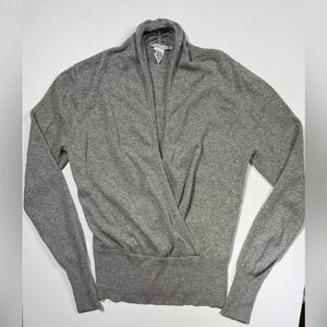 Evelyn Grace Gray Open Front Cardigan 100% CASHMERE ✅